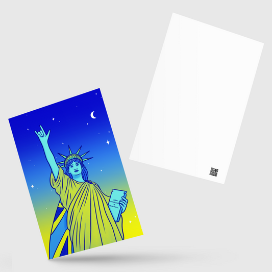 Carte postale standard - Statue de la Liberté : Je t'aime en Langue des Signes