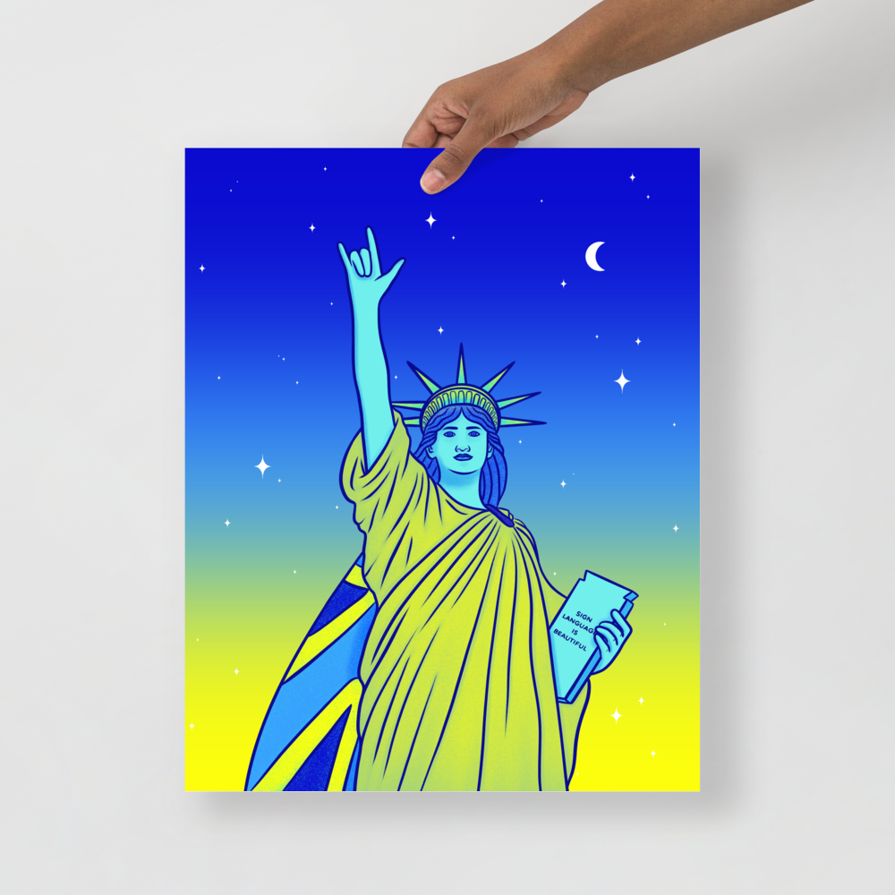 Poster - Statue de la Liberté : Je t'aime en Langue des Signes