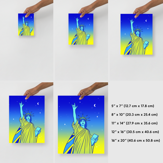 Poster - Statue de la Liberté : Je t'aime en Langue des Signes