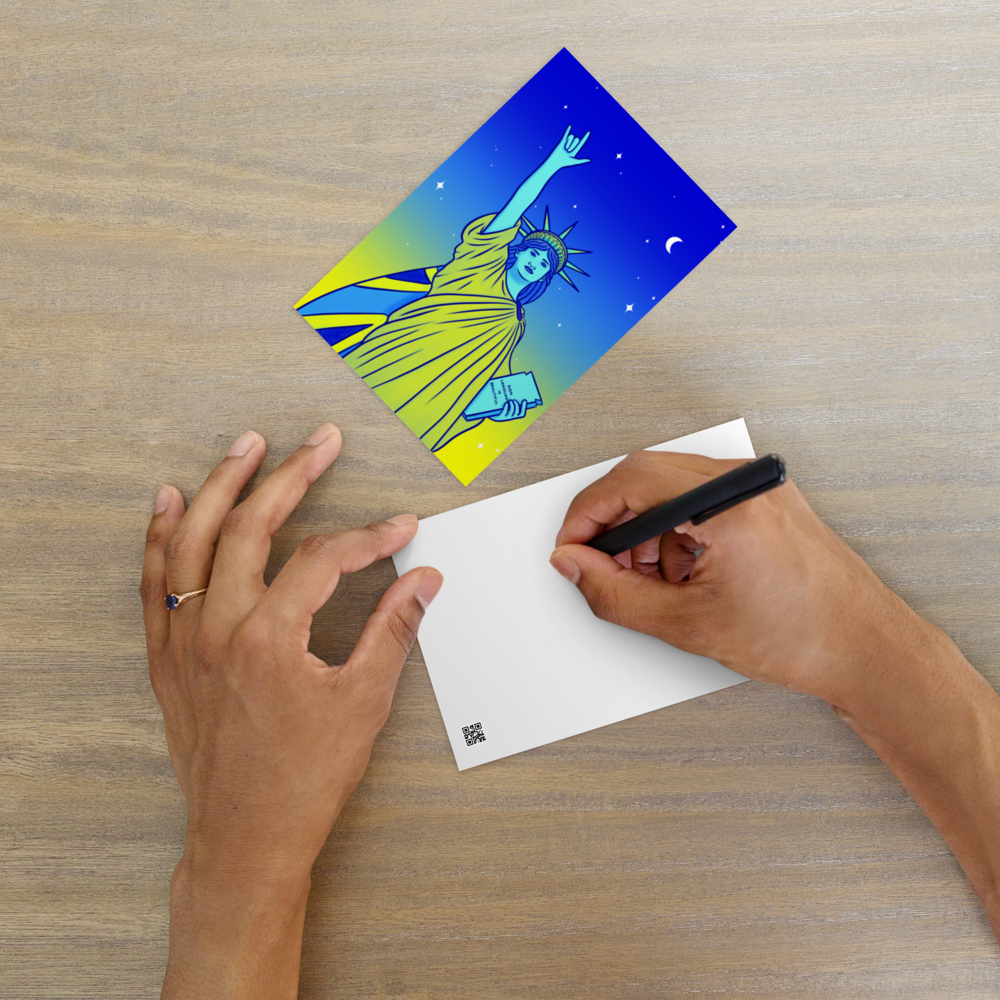 Carte postale standard - Statue de la Liberté : Je t'aime en Langue des Signes