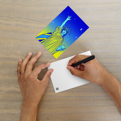 Carte postale standard - Statue de la Liberté : Je t'aime en Langue des Signes