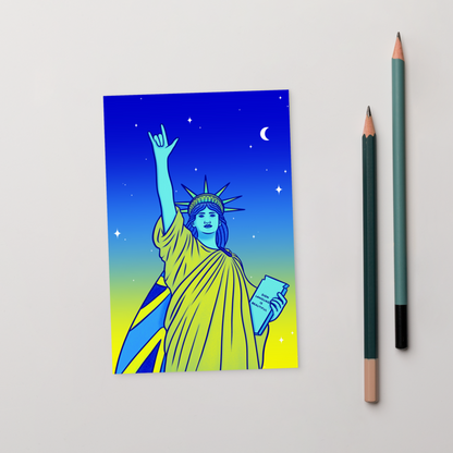 Carte postale standard - Statue de la Liberté : Je t'aime en Langue des Signes