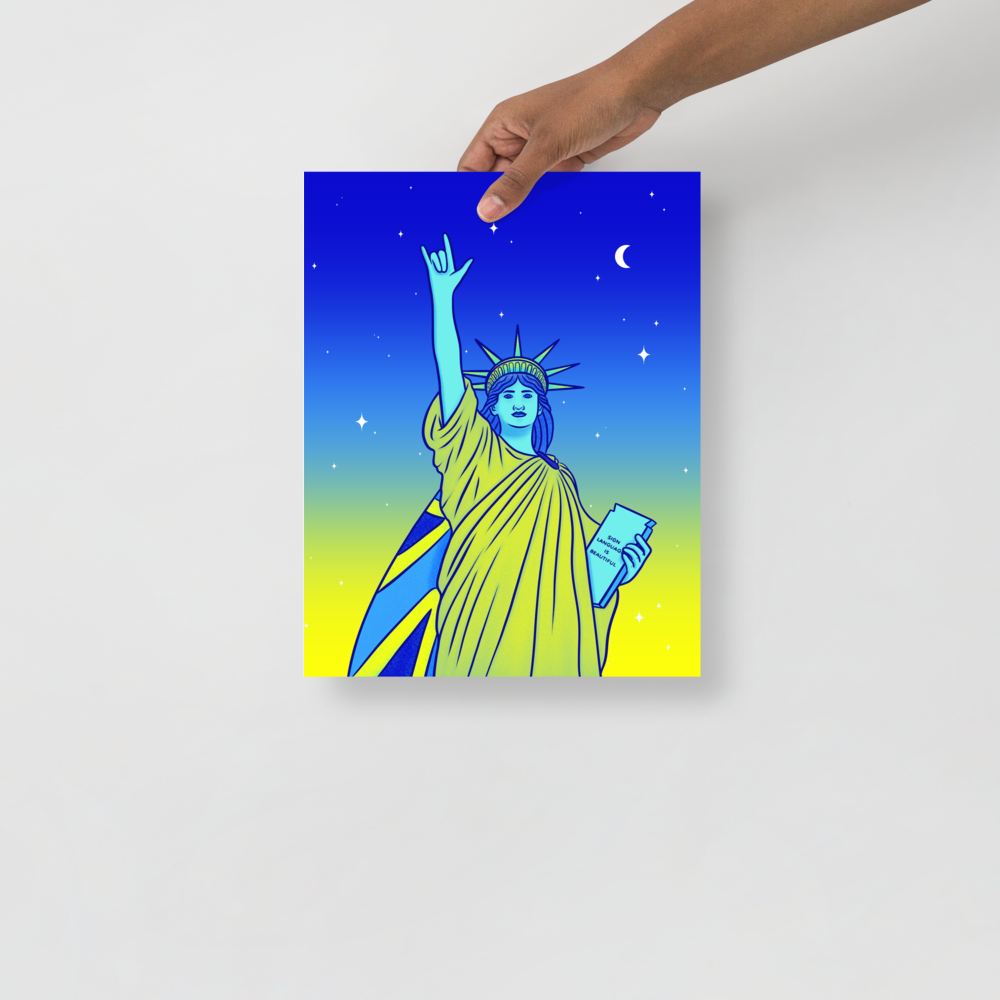 Poster - Statue de la Liberté : Je t'aime en Langue des Signes