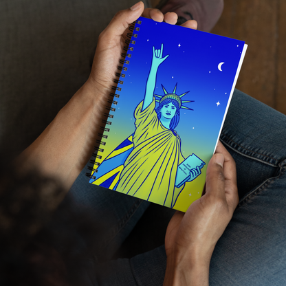 Carnet à spirale - Statue de la Liberté : Je t'aime en Langue des Signes