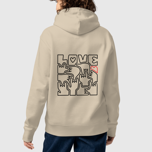 Sweat éco basique unisexe - LOVE en Langue des Signes (noir)
