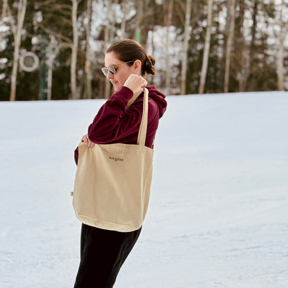 Tote Bag Bio - Coeur et LOVE en Langue des Signes (noir et rouge)
